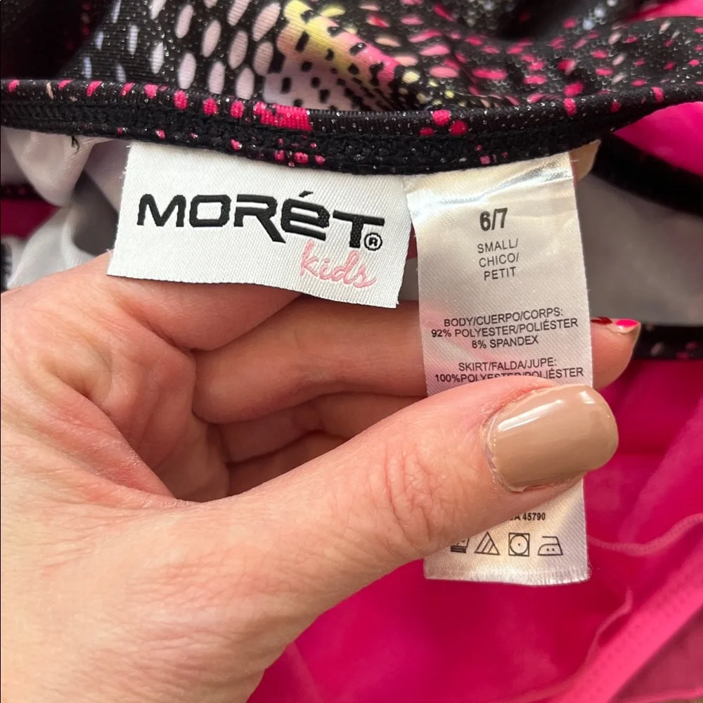 Pink and Black Dance Leotard with Skirt
